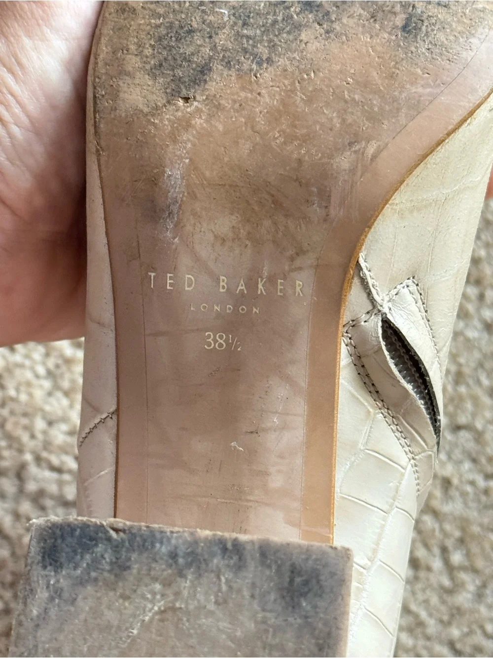 Ted Baker London Croc Embossed Leather Ankle Boots 38.5